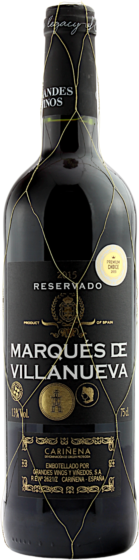 Marqués de Villanueva Tempranillo Reservado Cariñena DOP 2015 13.0% 0,75l