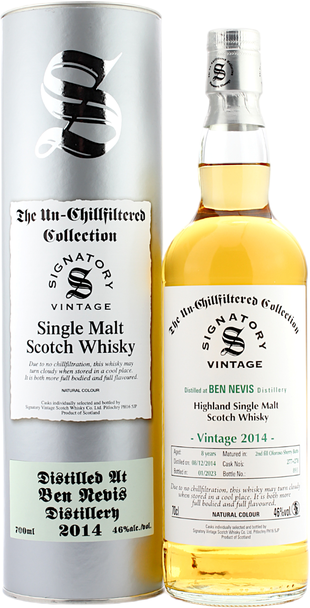 Ben Nevis 8 Jahre 2014/2023 Signatory Un-Chillfiltered Cask 277+278 46.0% 0,7l