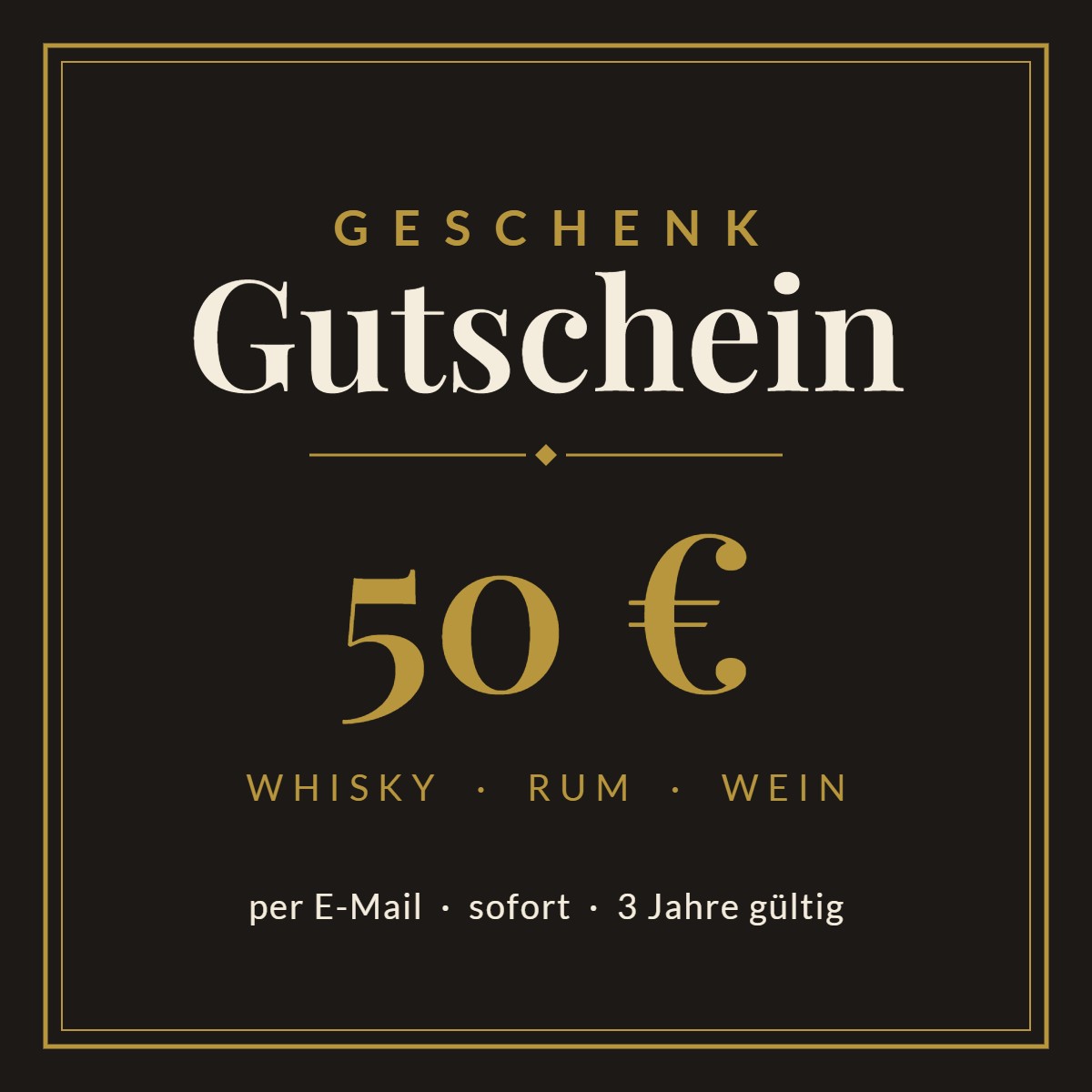 Geschenkgutschein 50 € – Whisky, Rum und Wein