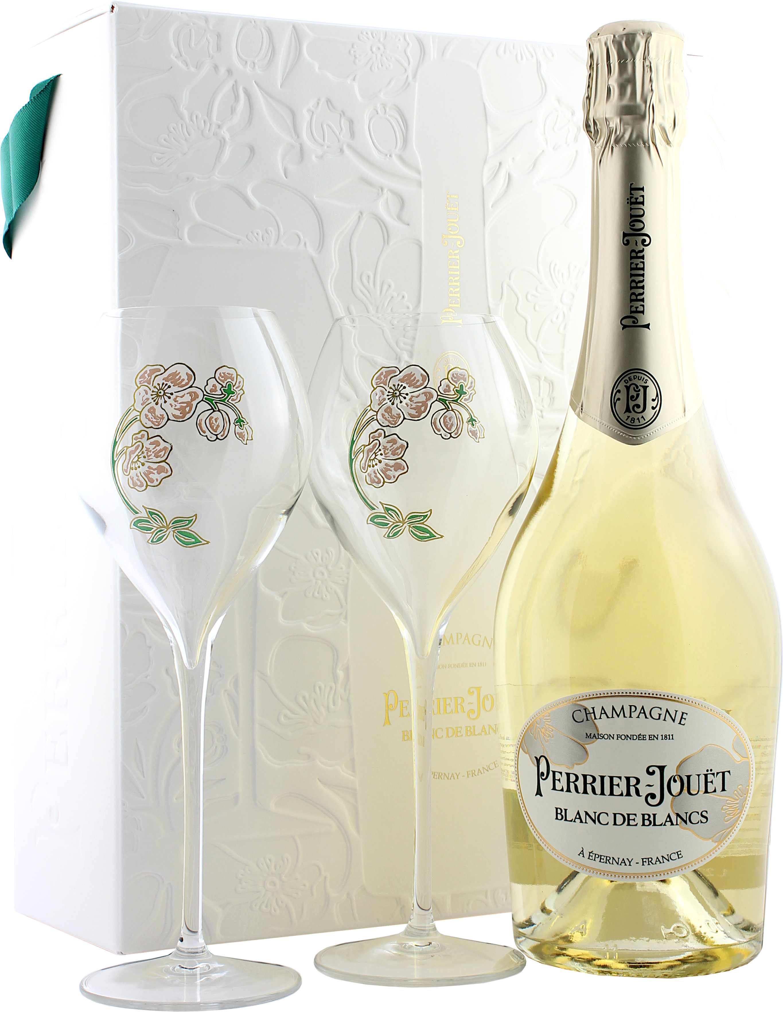 Perrier Jouët Blanc De Blancs Geschenkset mit 2 Gläsern 12.0% 0,75l Perrier Jouët Blanc De Blancs Geschenkset mit 2 Gläsern 12.0% 0,75l