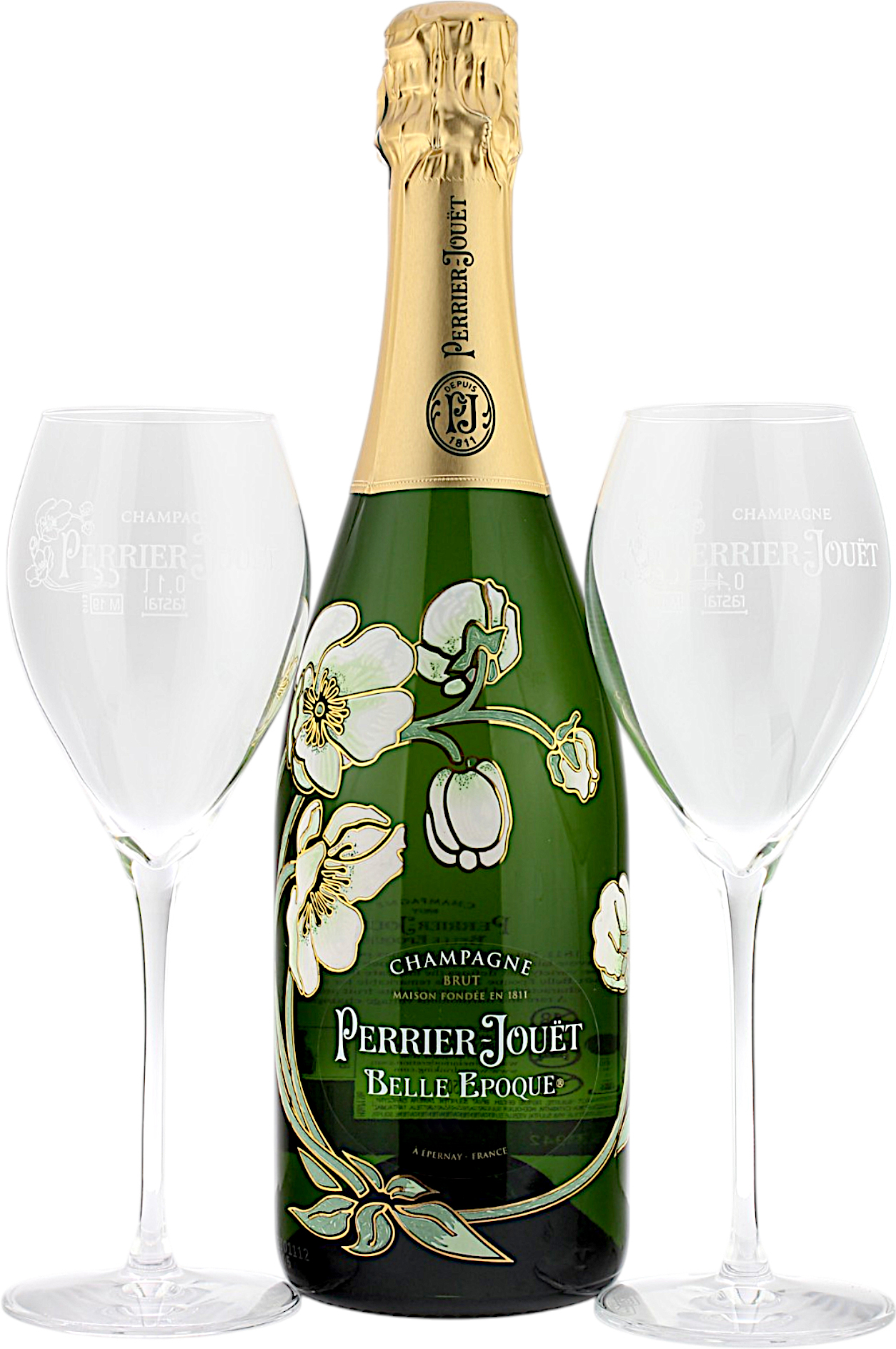 Perrier Jouët Belle Epoque 2016 Set mit 2 Gläsern 12.5% 0,75l